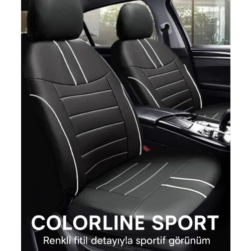 Alfa Romeo Giulia 2016–2024 Colorline Sport Serisi Deri Siyah Beyaz Koltuk Kılıfı