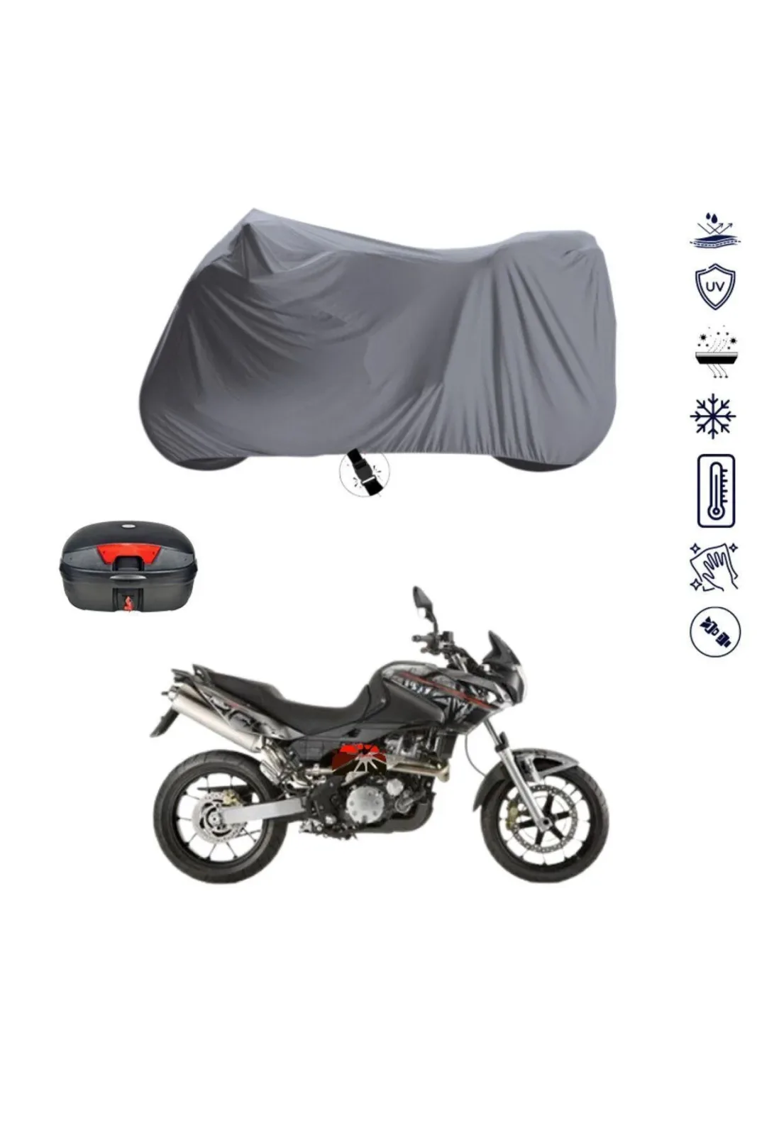 Aprilia Pegaso 650 Çantalı  Bağlantı Tokalı  Uyumlu SolarBlock Prime Motosiklet Brandası Örtüsü