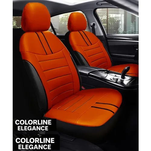 Audi 100  1976–1994 Colorline Elegance Serisi Deri Turuncu Siyah Koltuk Kılıfı
