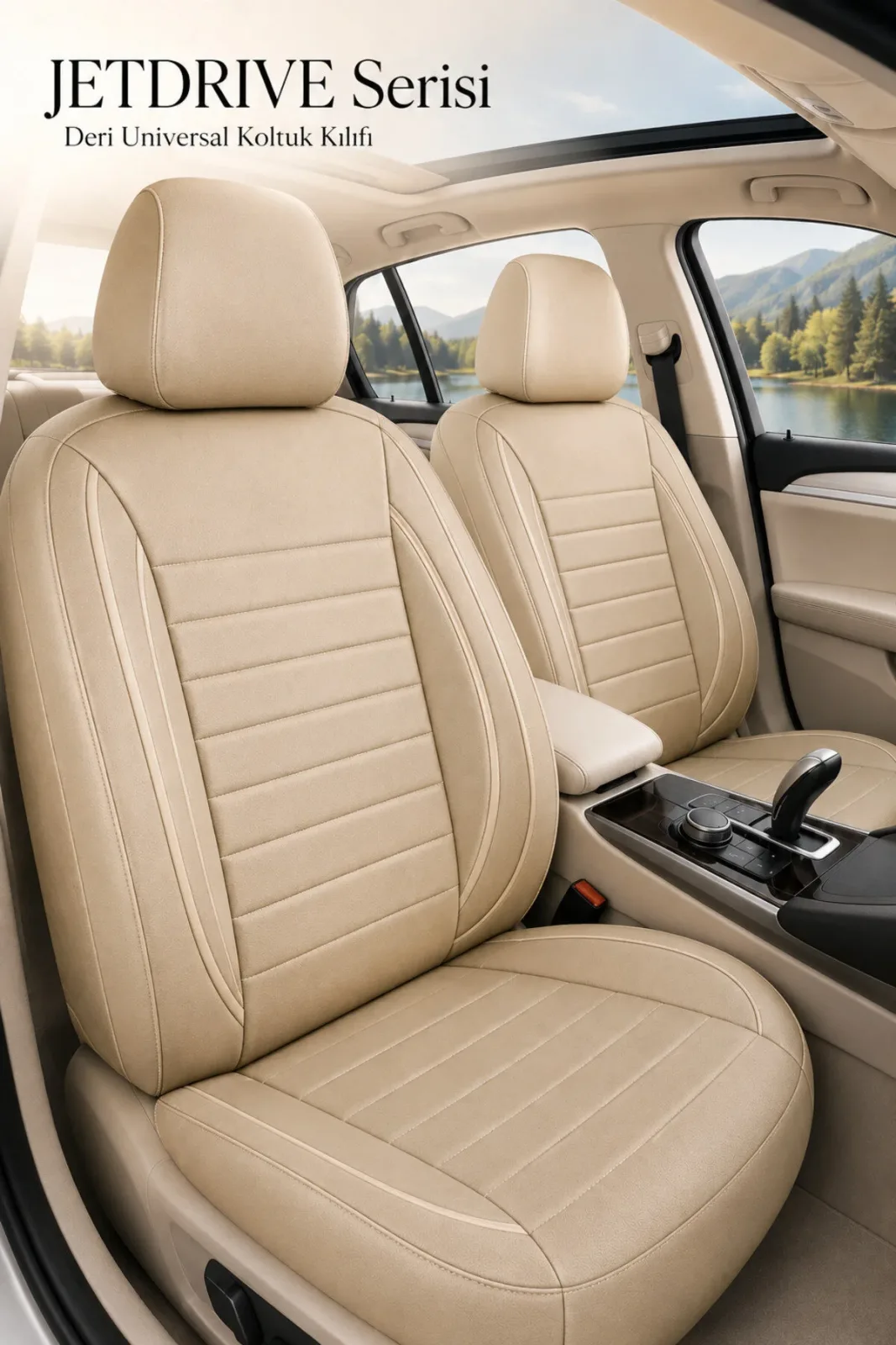 Audi A4 2001 ve Sonrası Uyumlu Jetdrive Serisi Bej Koltuk Kılıfı
