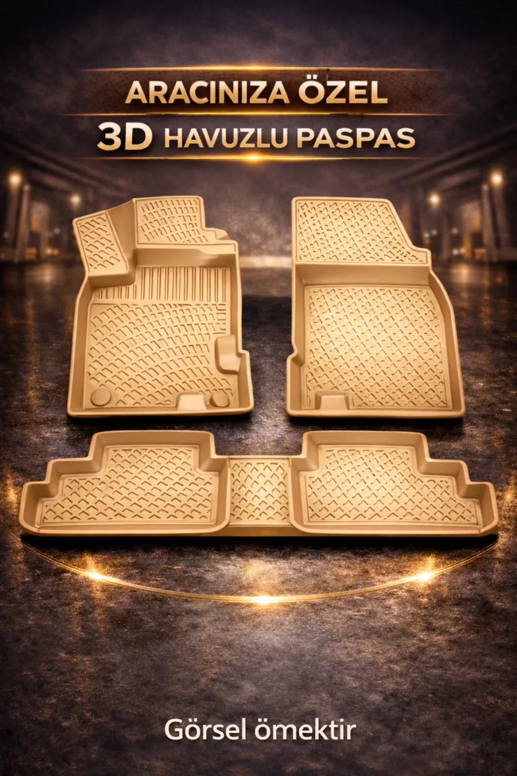 Audi A4 B8 2008-2016 3D Havuzlu Paspas Bej