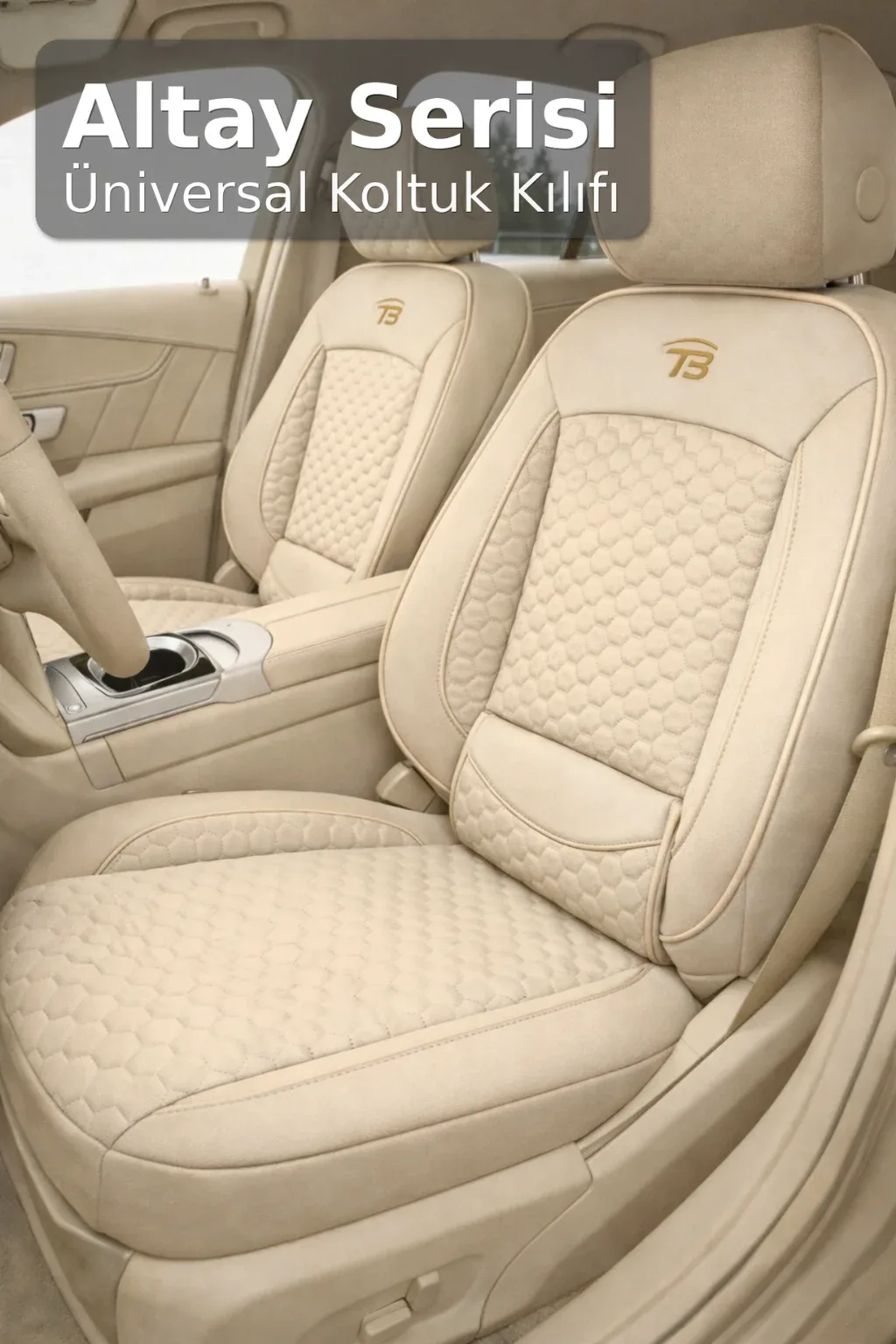 Audi A5 Quattro 2015 - 2019 - Altay Serisi Bel Destekli Koltuk Kılıfı (Ön+Arka) - Bej