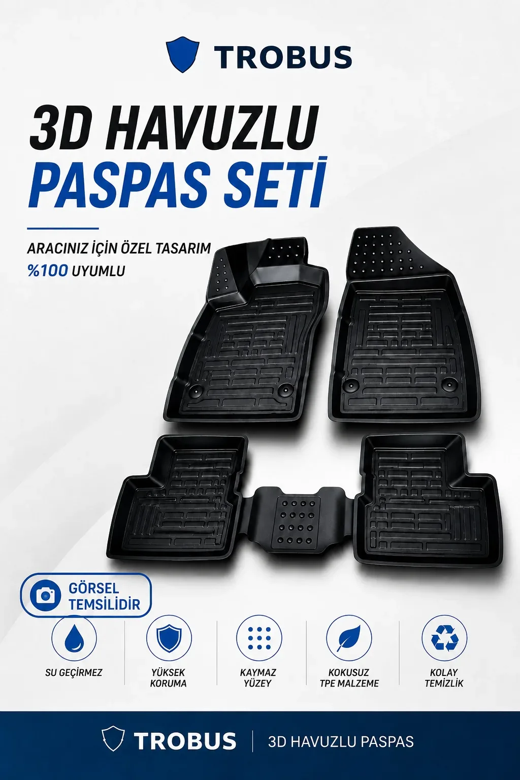 Bmw 3 Serisi E90 2004-2013 325i Standart Otomatik 3d Havuzlu Paspas