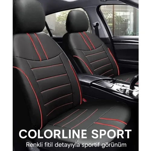 Chery Alia (A5) 2007–2011 Colorline Sport Serisi Deri Siyah Kırmızı Koltuk Kılıfı