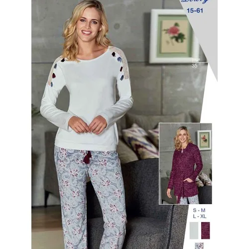 Dowry 15-61 Kışlık Bayan 3'Lü  Pijama Takımı