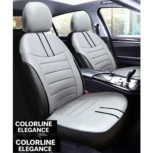 Fiat 500X 2015 ve Sonrası Colorline Elegance Serisi Deri Gri Siyah Koltuk Kılıfı