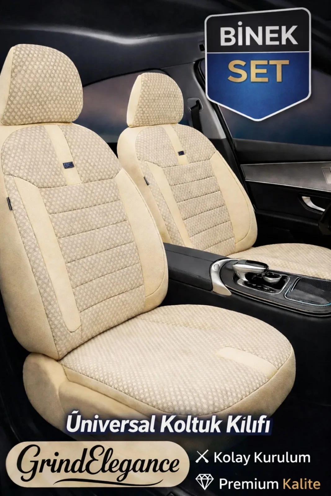 Ford Ranger 2012-2018 Bütün Arka Sırt Oturak Uyumlu Vira GrindElegance Bej Koltuk Kılıfı