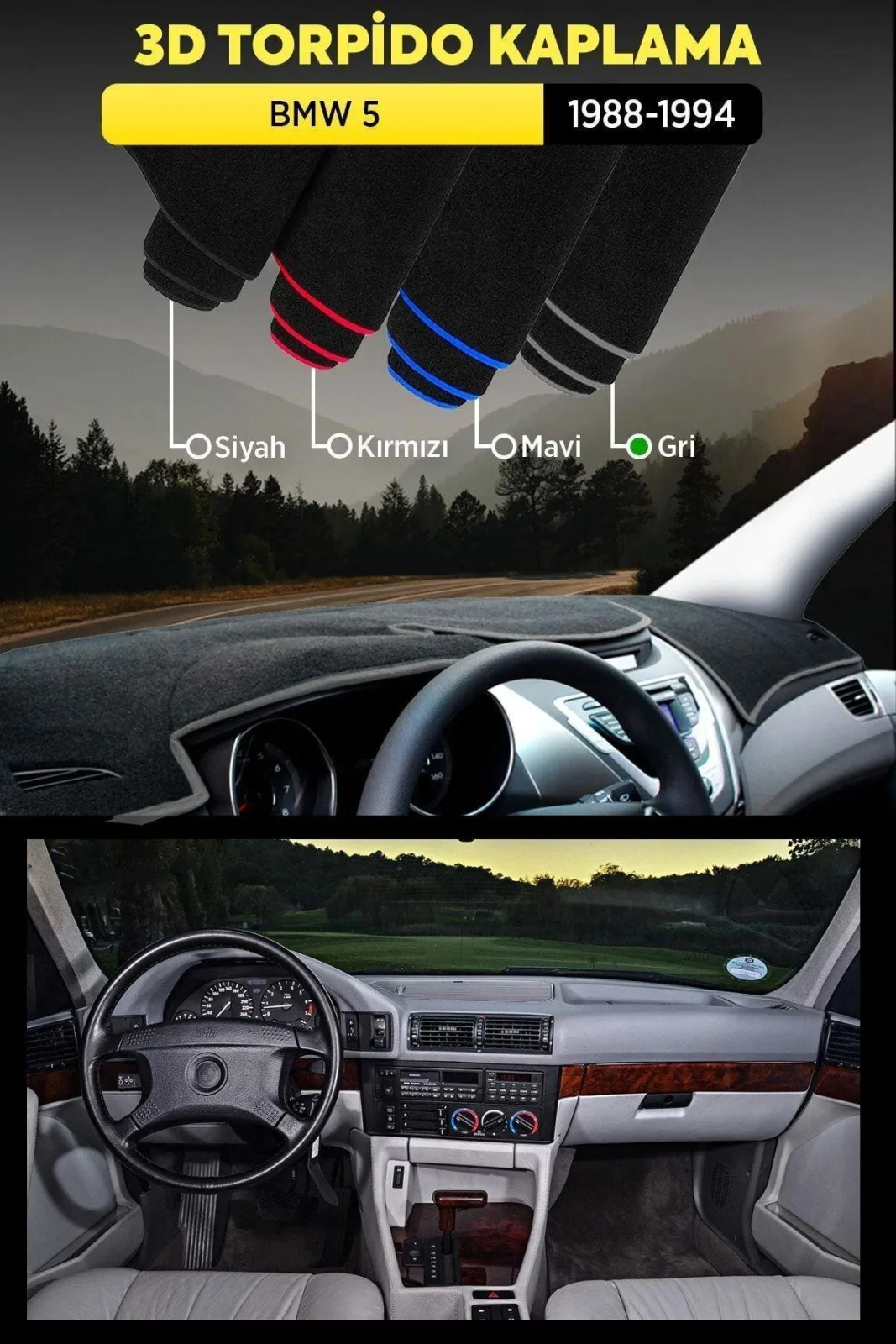 Ford Transit (2013 - Ön Göğüs Kaplama - 3D Torpido Koruma Kılıfı - Gri Şerit