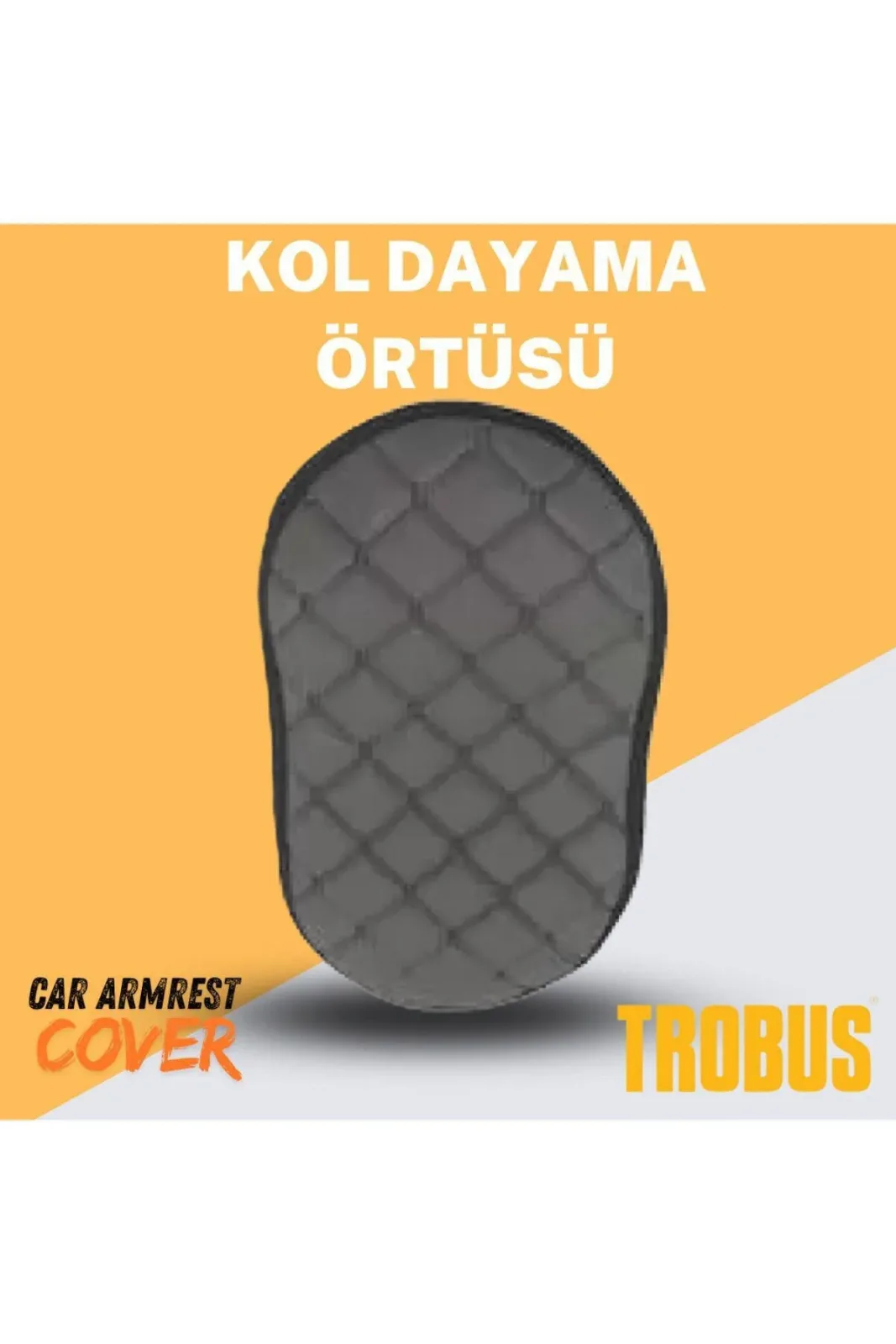 Her Araca Uyumlu Gri Suni Deri Gri Dikişli Kol Dayama Örtüsü