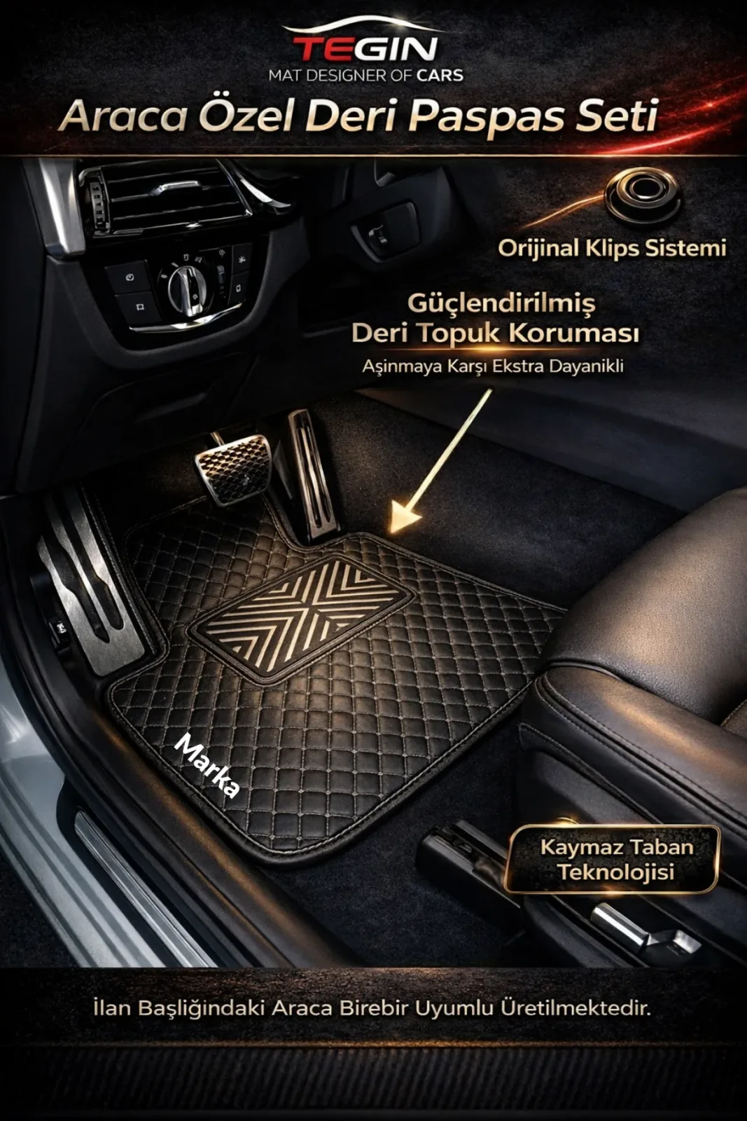 Honda S2000 Executive Premium Deri Paspas Beyaz Kenar