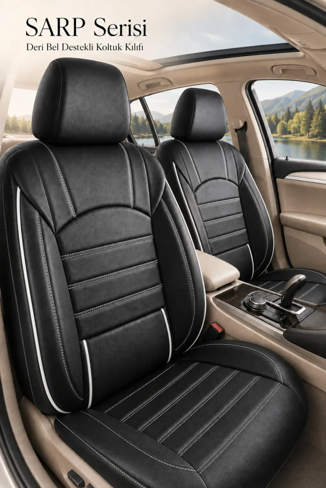 Hyundai Accent Era 2006-2011 Uyumlu Jetdrive Serisi Siyah Beyaz Oto Koltuk Kılıfı Tam Set