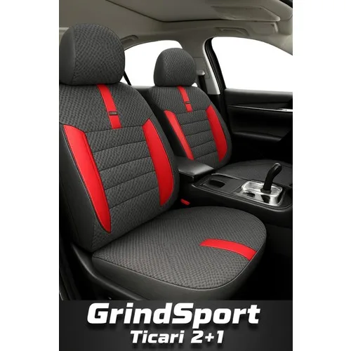 Hyundai I30 2017 ve Sonrası Hatchback – Ticari Araç 2+1 Uyumlu Vira GrindSport Koltuk Kılıfı – Siyah Kırmızı, Kolay Montaj