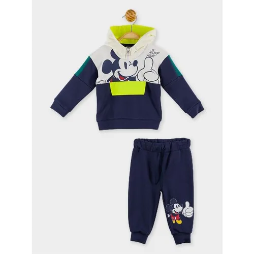 Mickey Mouse Lisanslı Erkek Bebek Kapüşonlu Eşofman Takım 19961
