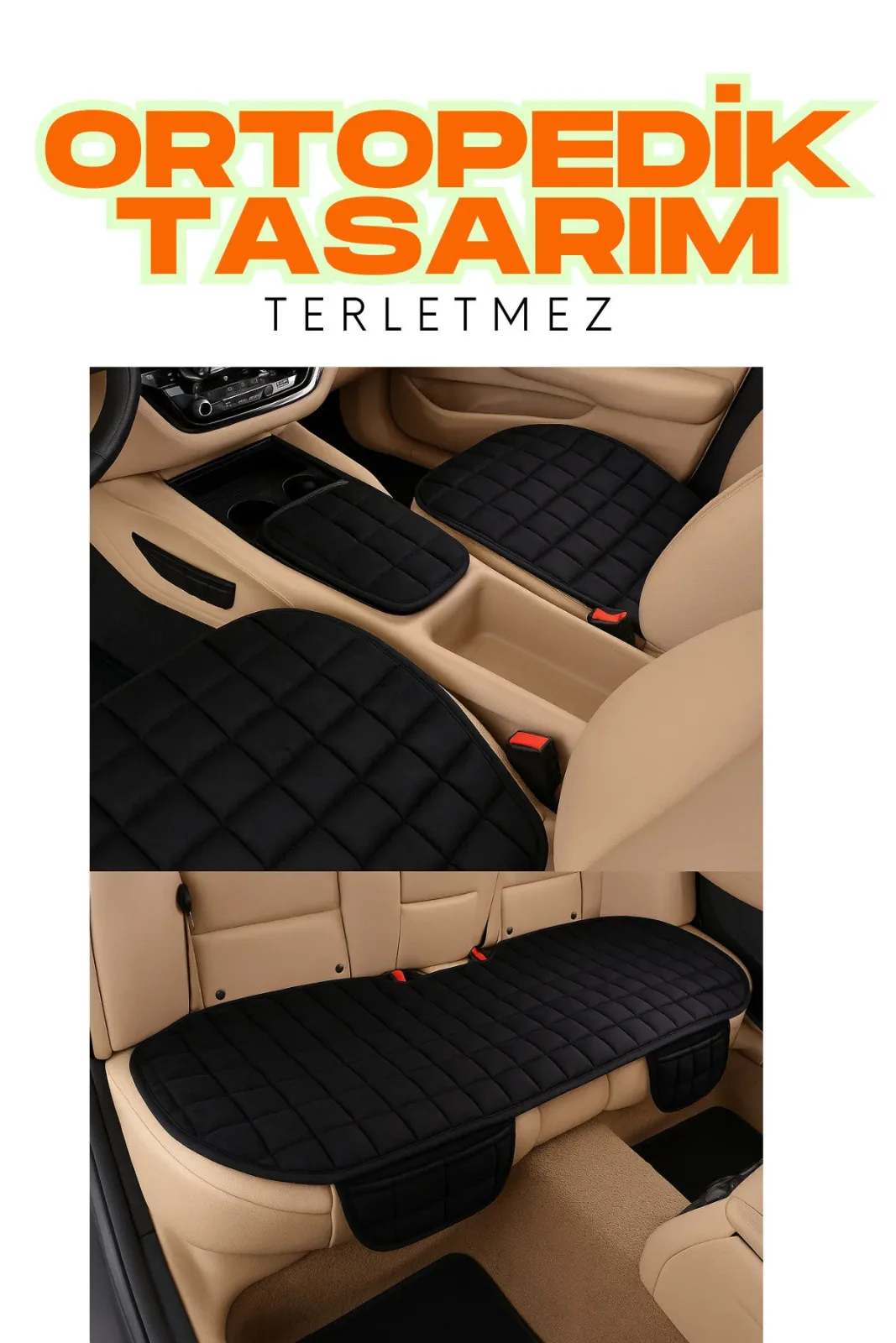 Mitsubishi Libero 1992–2000 Uyumlu Siyah Kadife Yüzeyli Araba Oturak Minderi – Kaymaz, Ön/Arka