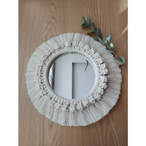 Nevazon Makrome Ayna 35 Cm. Handmade Tasarım
