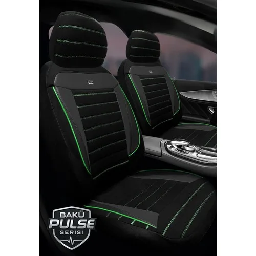 Nissan Pulsar 2016-2019 Bakü Pulse Serisi Raşel Siyah Yeşil Koltuk Kılıfı