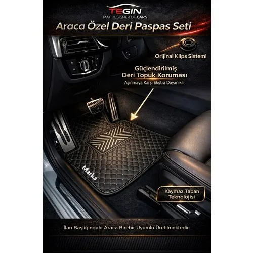 Peugeot 3008 2008-2017 Allure Premium Deri Paspas Beyaz Kenar