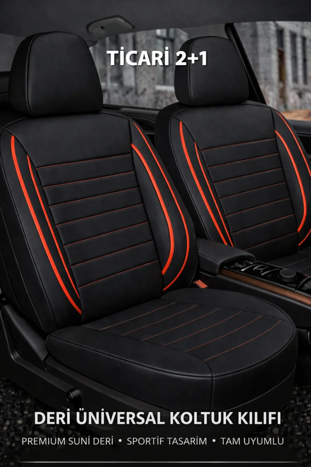 Renault Megane 3 2009-2015 2+1 Uyumlu Deri Koltuk Kılıfı Jetdrive Serisi Siyah Beyaz