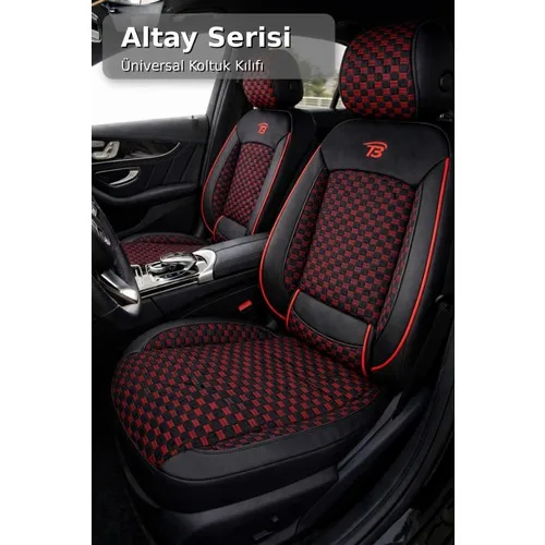 Seat Mii 2011–2021 - Altay Serisi Bel Destekli Koltuk Kılıfı (Ön+Arka) - Siyah Kırmızı