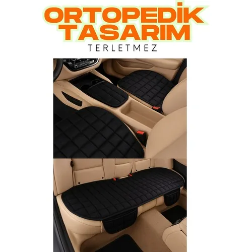 Skoda Citigo 2011–2019 Uyumlu Siyah Kadife Yüzeyli Araba Oturak Minderi – Kaymaz, Ön/Arka