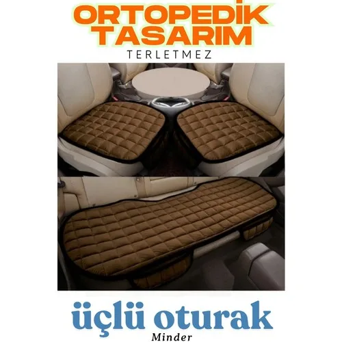 Skoda Octavia (2004 Öncesi) 1996–2004 Uyumlu Taba Kadife Yüzeyli Araba Oturak Minderi – Kaymaz, Ön/Arka