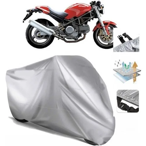Tegin ACC | Ducati Monster 620IE (Bağlantı Tokalı) Uyumlu Solarblock Prime Uyumlu Motosiklet Brandası | Su Geçirmez, %99 UV, Yansıtıcı Gümüş Üst, 360° Lastikli, Taşıma Çantalı
