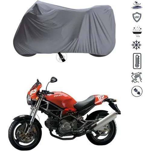 Tegin ACC | Ducati Monster 620IE Bağlantı Tokalı Uyumlu Solarblock Prime Uyumlu Motosiklet Brandası | Su Geçirmez, %99 UV, Yansıtıcı Gümüş Üst, 360° Lastikli, Taşıma Çantalı