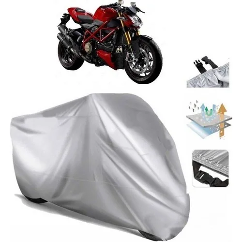 Tegin ACC | Ducati Streetfighter 1098 S (Bağlantı Tokalı) Uyumlu Solarblock Prime Uyumlu Motosiklet Brandası | Su Geçirmez, %99 UV, Yansıtıcı Gümüş Üst