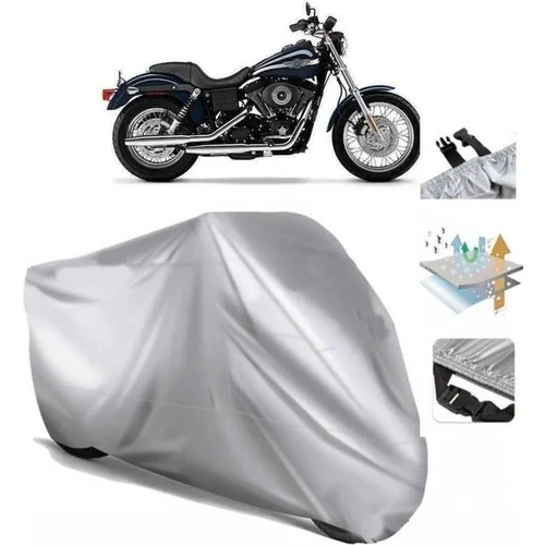 Tegin ACC | Dyna Super Glide Sport Fxdx Arka Çanta (Bağlantı Tokalı) Uyumlu Solarblock Uyumlu Motosiklet Brandası | Su Geçirmez, %99 UV, Yansıtıcı Gümüş Üst