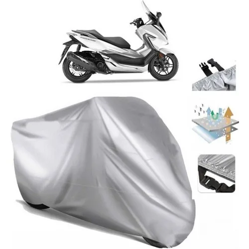 Tegin ACC | Honda NSS300 Forza (Bağlantı Tokalı) Uyumlu Solarblock Prime Uyumlu Motosiklet Brandası | Su Geçirmez, %99 UV, Yansıtıcı Gümüş Üst, 360° Lastikli, Taşıma Çantalı
