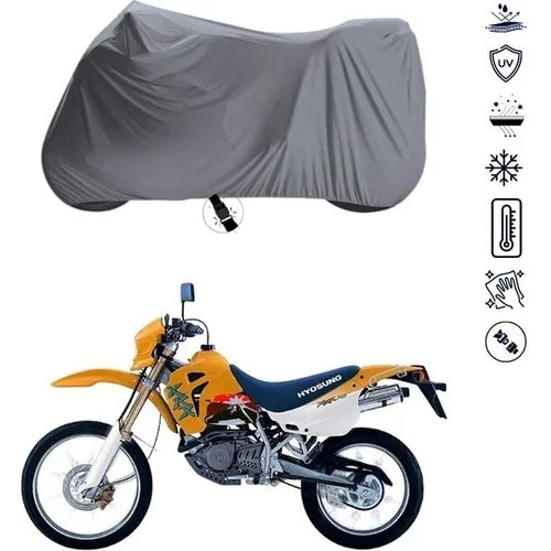 Tegin ACC | Hyosung Rx 125 Bağlantı Tokalı Uyumlu Solarblock Prime Uyumlu Motosiklet Brandası | Su Geçirmez, %99 UV, Yansıtıcı Gümüş Üst, 360° Lastikli, Taşıma Çantalı