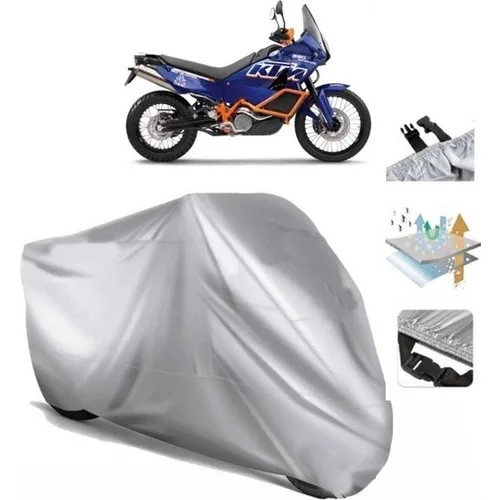 Tegin ACC | Ktm 990 Adventure Dakar (Bağlantı Tokalı) Uyumlu Solarblock Prime Uyumlu Motosiklet Brandası | Su Geçirmez, %99 UV, Yansıtıcı Gümüş Üst, 360° Lastikli, Taşıma Çantalı