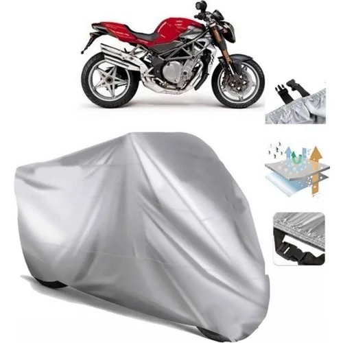 Tegin ACC | Mv Agusta Brutale S Arka Çanta (Bağlantı Tokalı) Uyumlu Solarblock Prime Uyumlu Motosiklet Brandası | Su Geçirmez, %99 UV, Yansıtıcı Gümüş Üst