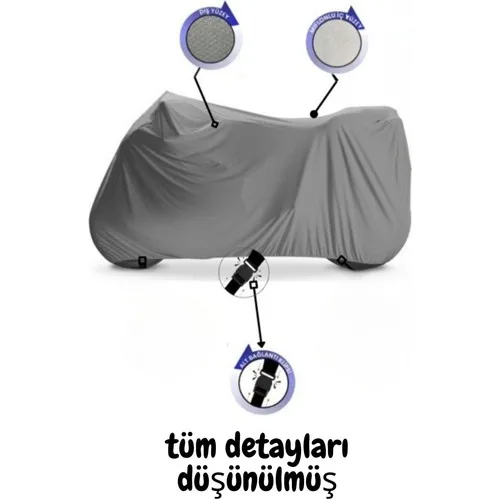 Tegin ACC | Rmg Moto Gusto Velocity 50 Bağlantı Tokalı Uyumlu Solarblock Uyumlu Motosiklet Brandası | Su Geçirmez, %99 UV, Yansıtıcı Gümüş Üst, 360° Lastikli, Taşıma Çantalı