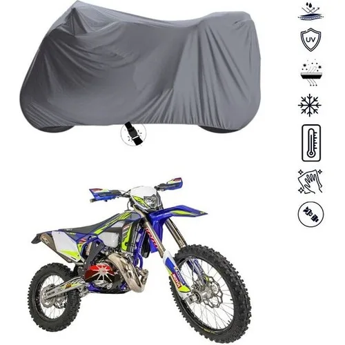 Tegin ACC | Sherco Enduro 250 Cross Bağlantı Tokalı Uyumlu Solarblock Prime Uyumlu Motosiklet Brandası | Su Geçirmez, %99 UV, Yansıtıcı Gümüş Üst, 360° Lastikli, Taşıma Çantalı