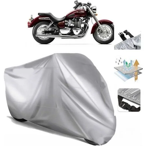Tegin ACC | Triumph America Arka Çanta (Bağlantı Tokalı) Uyumlu Solarblock Prime Uyumlu Motosiklet Brandası | Su Geçirmez, %99 UV, Yansıtıcı Gümüş Üst