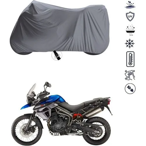 Tegin ACC | Triumph Tiger 800 Xca Bağlantı Tokalı Uyumlu Solarblock Prime Uyumlu Motosiklet Brandası | Su Geçirmez, %99 UV, Yansıtıcı Gümüş Üst, 360° Lastikli, Taşıma Çantalı