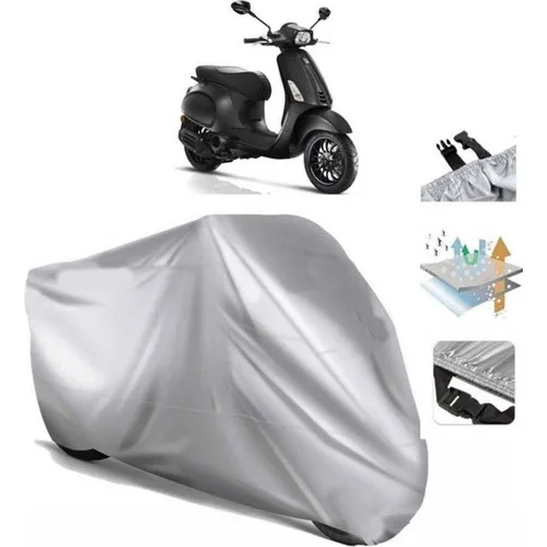 Tegin ACC | Vespa Sprint 150 Arka Çanta (Bağlantı Tokalı) Uyumlu Solarblock Prime Uyumlu Motosiklet Brandası | Su Geçirmez, %99 UV, Yansıtıcı Gümüş Üst