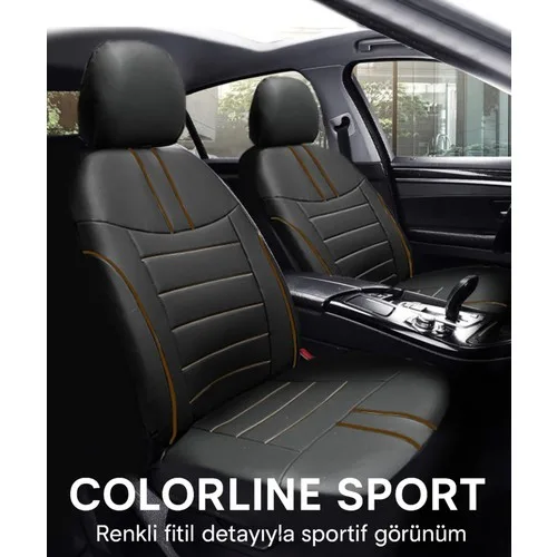 Toyota Camry (2000 Öncesi) 1982–2000 Colorline Sport Serisi Deri Siyah Taba Koltuk Kılıfı