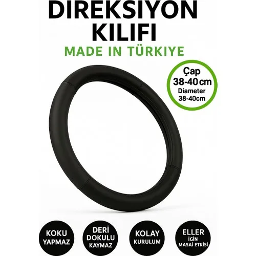 Trobus Ford Mondeo 1996-2000 Geçmeli Direksiyon Kılıfı Delikli Siyah Deri
