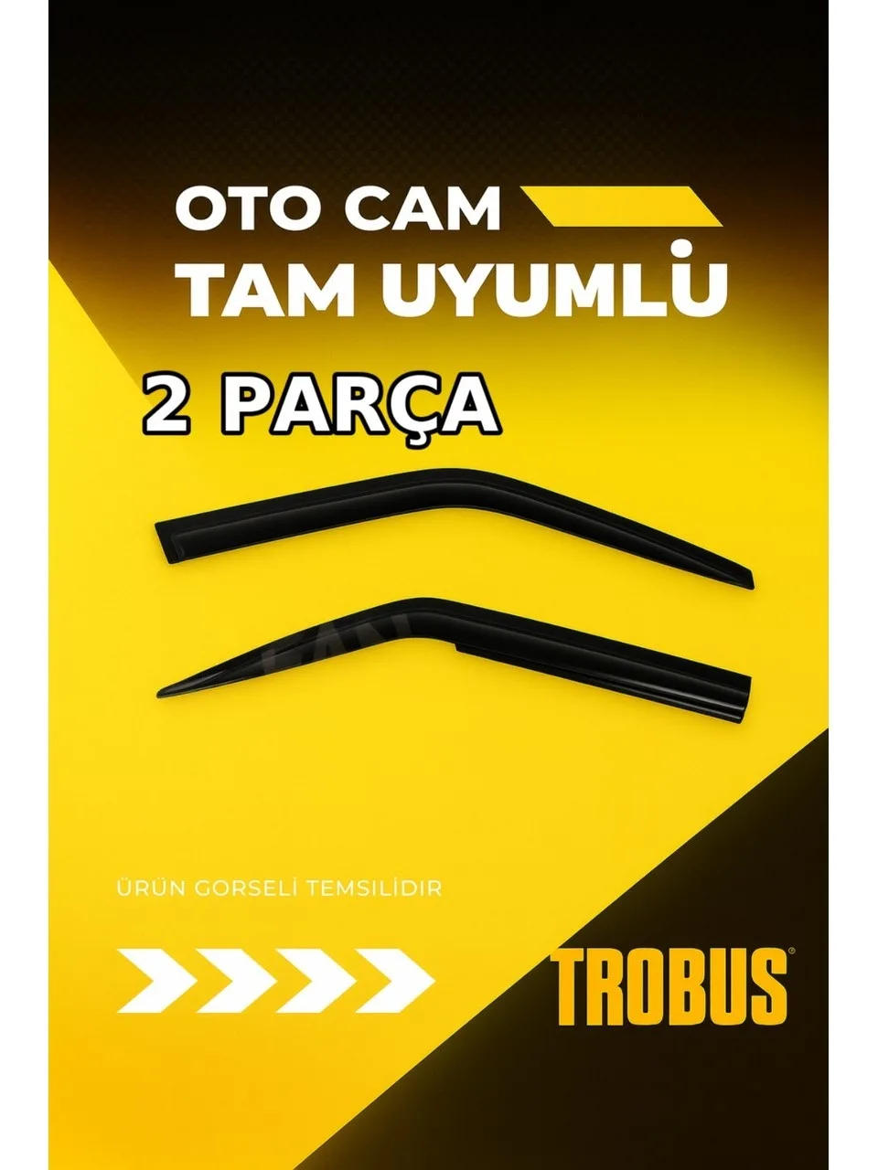 Trobus Ford Transit Custom 2016 Mügen Cam Rüzgarlığı 2'li Takım