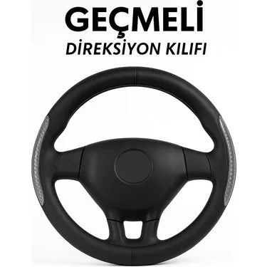 Nissan Micra 2011-2023 Geçmeli Direksiyon Kılıfı Delikli Gri Deri