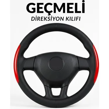 Mercedes-Benz G-Serisi 2000-2018 Geçmeli Direksiyon Kılıfı Delikli Siyah Kırmızı Deri
