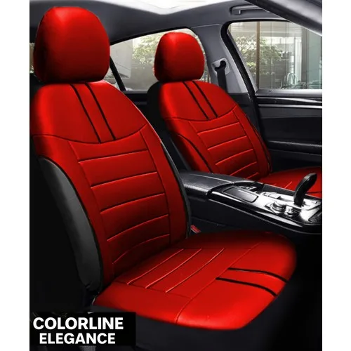 Alfa Romeo Giulia 2016–2024 Colorline Elegance Serisi Deri Kırmızı Siyah Koltuk Kılıfı