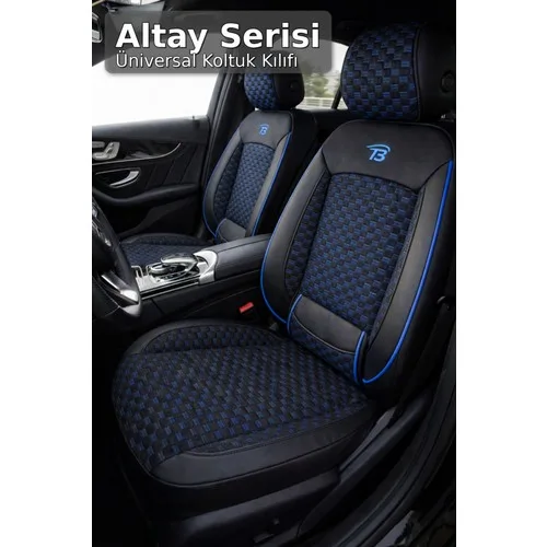 Audi A4 1994-2000 - Altay Serisi Bel Destekli Koltuk Kılıfı (Ön+Arka) - Siyah Mavi