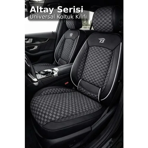 Chevrolet Captiva 2011-2014 - Altay Serisi Bel Destekli Koltuk Kılıfı (Ön+Arka) - Siyah Beyaz