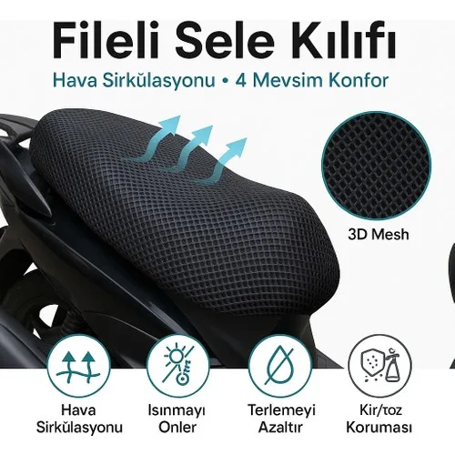 Kuba RY18 Uyumlu 3D Mesh Fileli Sele Kılıfı – Siyah