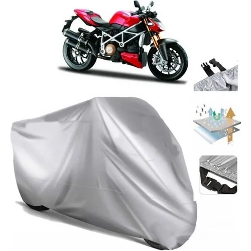 Tegin ACC | Ducati Streetfighter S (Bağlantı Tokalı) Uyumlu Solarblock Prime Uyumlu Motosiklet Brandası | Su Geçirmez, %99 UV, Yansıtıcı Gümüş Üst, 360° Lastikli, Taşıma Çantalı