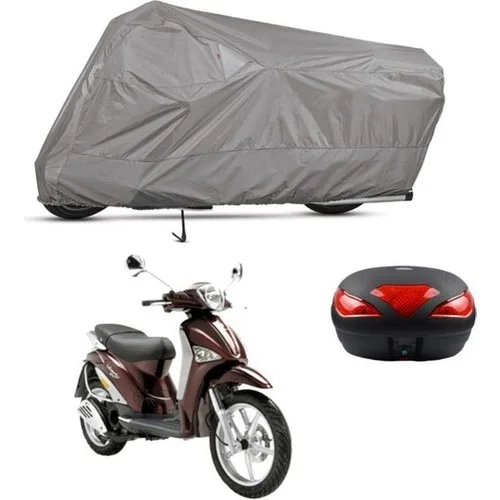 Tegin ACC | Piaggio Beverly 250 Arka Çanta Bağlantı Tokalı Uyumlu Solarblock Prime Uyumlu Motosiklet Brandası | Su Geçirmez, %99 UV, Yansıtıcı Gümüş Üst