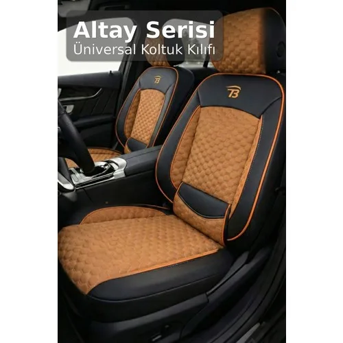 Toyota Corolla 5 Kapı (2001 Öncesi) 1990–2001 - Altay Serisi Bel Destekli Koltuk Kılıfı (Ön+Arka) - Taba Siyah